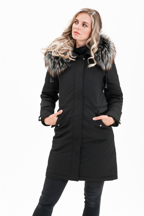 Dámský kabát s pravou kožešinou – W2085