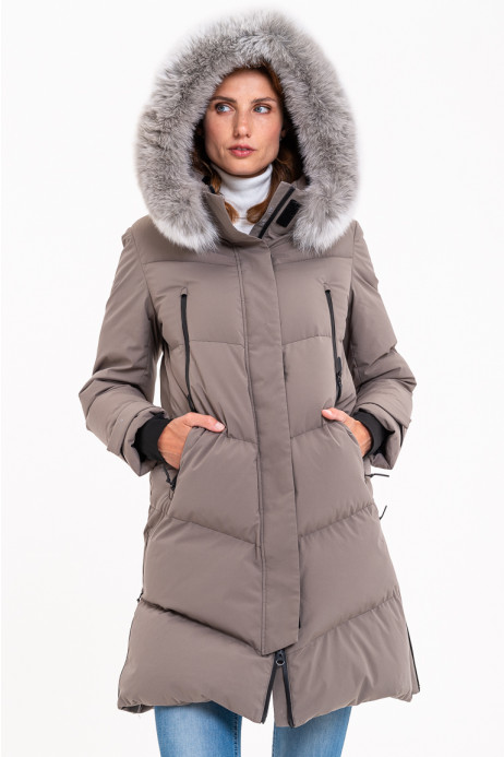 Dámský kabát s pravou kožešinou – G-286