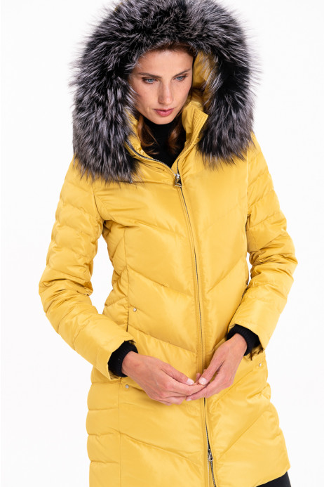 Dámský kabát s pravou kožešinou – G-308