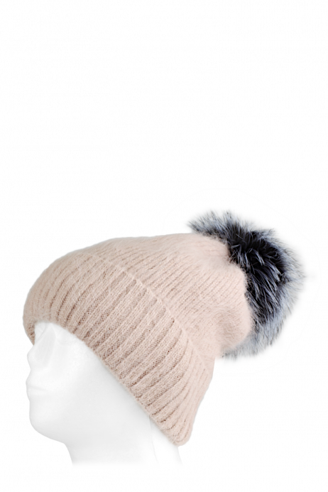 Dámská čepice s pravou kožešinou – H01