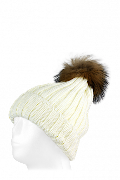 Dámská čepice s pravou kožešinou – H05